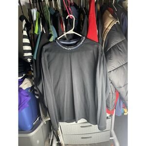Size XL- Oakley Shirt Mens Black Performance Mock Neck Custom Fit Long Sleeve